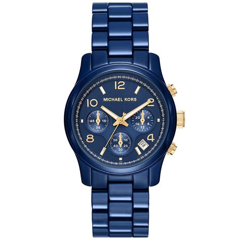 blauwe michael kors horloge|Michael Kors Iconic Runway horloge MK7332 • Blauw .